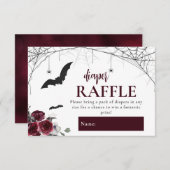 ベビー醸造ハロウィーン赤ちゃんシャワーおむつラッフル エンクロージャーカード (正面/裏面)