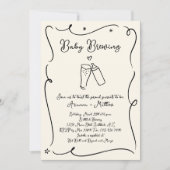 ベビー醸造ビールカップルのシャワー招待状 招待状 (正面)