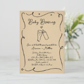 ベビー醸造ビールカップルのシャワー招待状 招待状 (スタンド正面)