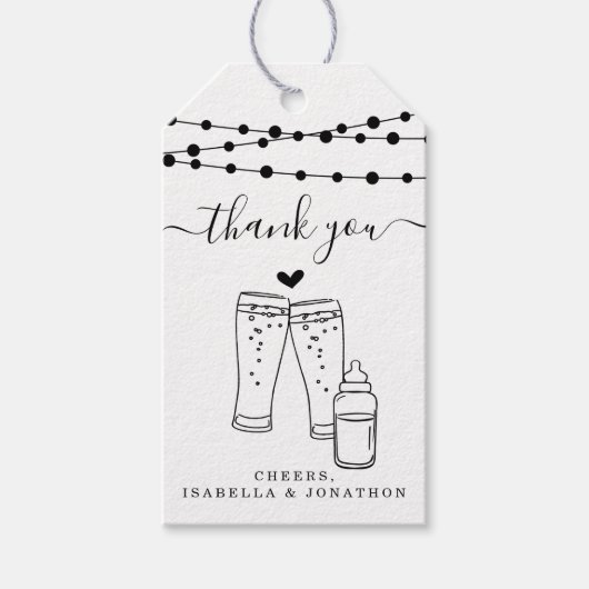 ベビー醸造ビールトーストありがとう – 素朴 Kraft ギフトタグ (正面)