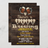 ベビー醸造ビール応援ダディートゥーカップルシャワー 招待状 (正面/裏面)