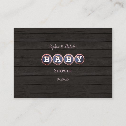 ベビー醸造ピンク推量ゲーム赤ちゃんシャワー エンクロージャーカード (裏面)