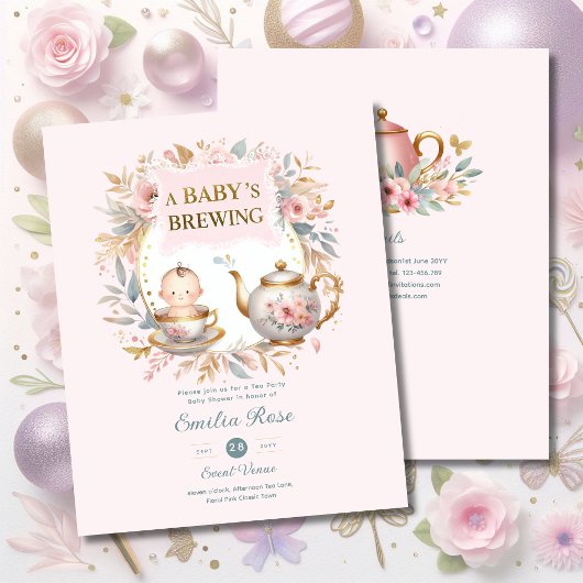 ベビー醸造ベビーシャワー告知茶パーティー