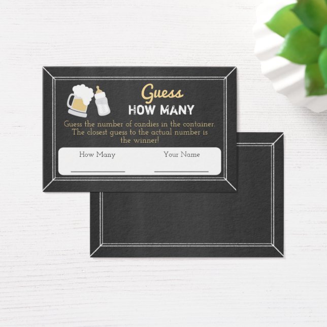 ベビー醸造ベビーシャワー推測何人のゲストカード (デスク)