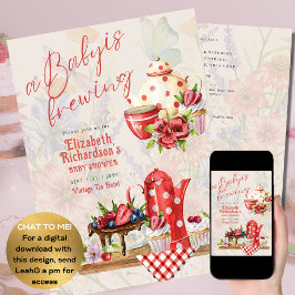 ベビー醸造ヴィンテージレトロ紅茶パーティーレッド水玉模様 チラシ