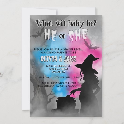 ベビー醸造不気味魔女ハロウィンジェンダーの明かす 招待状 (正面)