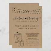 ベビー醸造双子カップルの性発現パーティー 招待状 (正面/裏面)