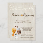 ベビー醸造双子カップルの赤ちゃんシャワー招待状 招待状 (正面/裏面)