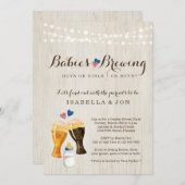 ベビー醸造双子ジェンダーリビールパーティの招待状 招待状 (正面/裏面)