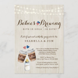 ベビー醸造用コーヒーツインズの性別が明らかにパーティー 招待状