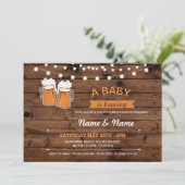 ベビー醸造用シャワービールが木材を照らす招待状 招待状 (スタンド正面)