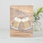 ベビー醸造用木ビ素朴ールマグベビーシャワー 招待状 (スタンド正面)