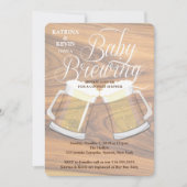 ベビー醸造用木ビ素朴ールマグベビーシャワー 招待状 (正面)