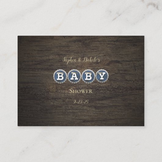 ベビー醸造金ゴールド推測ゲーム赤ちゃんシャワー エンクロージャーカード (裏面)