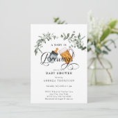 ベビー醸造 |水彩赤ちゃんシャワー 招待状 (スタンド正面)