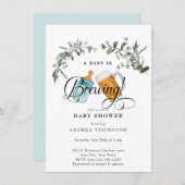 ベビー醸造 |水彩赤ちゃんシャワー 招待状 (正面/裏面)