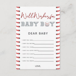 ベビー野球の赤ちゃんシャワーの願い エンクロージャーカード