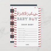 ベビー野球の赤ちゃんシャワーの願い エンクロージャーカード (正面/裏面)