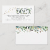 ベビー金ゴールド緑化ベビーシャワー用の本 エンクロージャーカード (正面/裏面)