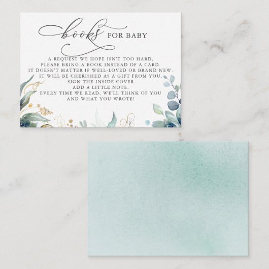 ベビー金ゴールド緑化要求カード用ブック エンクロージャーカード (正面/裏面)