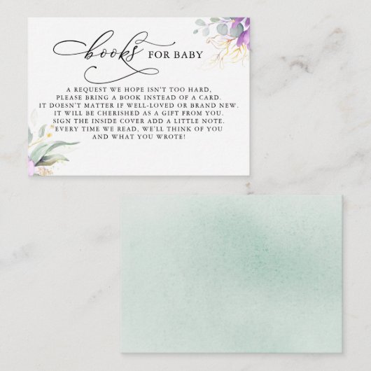 ベビー金ゴールド緑化要求カード用ブック エンクロージャーカード (正面/裏面)