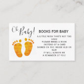 ベビー金ゴールド足ベビーシャワー用ブック エンクロージャーカード (正面)