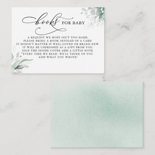 ベビー銀緑リクエストカード用の書籍 エンクロージャーカード (正面/裏面)