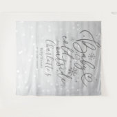 ベビー銀色の赤ちゃんシャワーの背景が冷たい タペストリー (正面(横))