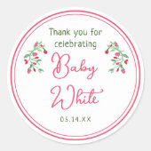 ベビー開花お世話祝になりベビー ラウンドシール (正面)