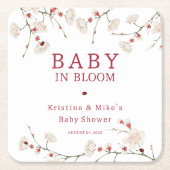 ベビー開花さくらんぼブロッサム スクエアペーパーコースター (正面)