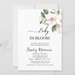 ベビー開花さくらんぼ花赤ちゃんシャワー 招待状