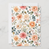 ベビー開花の花のバスケット赤ちゃんシャワー 招待状 (裏面)