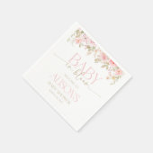 ベビー開花の赤ちゃんシャワーのナプキン。ベビーガール スタンダードカクテルナプキン (角)