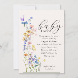 ベビー開花の赤ちゃんシャワー 招待状