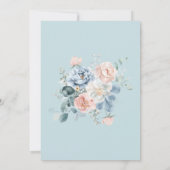 ベビー開花ほこりっぽいブルー春フローラシャワー 招待状 (裏面)