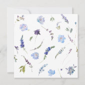 ベビー開花ほこりっぽい青い水の色フローラシャワー 招待状 (裏面)