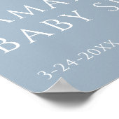 ベビー開花ほこりっぽい青フローラ男の子シャワー ポスター (角)