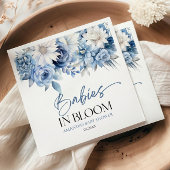 ベビー開花ほこりっぽい青フローラ赤ちゃんシャワー スタンダードカクテルナプキン