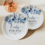 ベビー開花ほこりっぽい青フローラ赤ちゃんシャワー ペーパープレート<br><div class="desc">これは開花ほこりっぽい青いフローラ花ベビーシャワー紙プレートのベビーだ！</div>