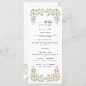 ベビー開花アイボリーフローラベビーシャワーメニュー メニュー (正面/裏面)