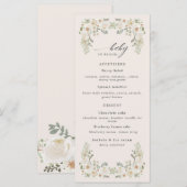 ベビー開花アイボリーフローラベビーシャワーメニュー メニュー (正面/裏面)