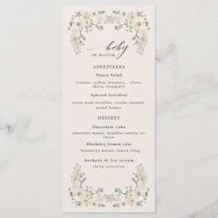 ベビー開花アイボリーフローラベビーシャワーメニュー メニュー