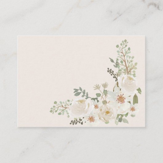 ベビー開花アイボリーフローラベビーシャワー エンクロージャーカード (裏面)