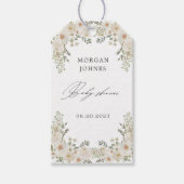 ベビー開花アイボリーフローラベビーシャワー ギフトタグ (正面)