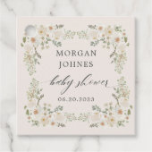 ベビー開花アイボリーフローラベビーシャワー フェイバータグ (正面)