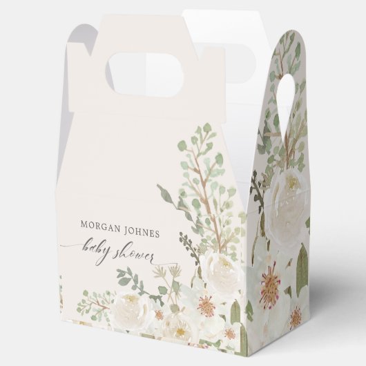 ベビー開花アイボリーフローラベビーシャワー フェイバーボックス (オープン)