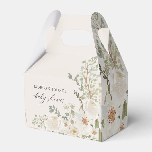 ベビー開花アイボリーフローラベビーシャワー フェイバーボックス (正面サイド)