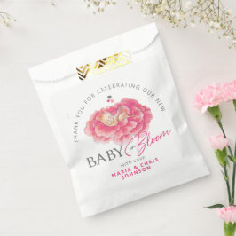 ベビー開花ウィムシー水の色ピンクの赤ちゃんシャワー フェイバーバッグ