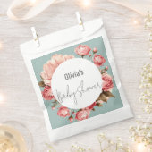 ベビー開花エレガントピンク赤ちゃんシャワー フェイバーバッグ (クリップ留めされた状態)