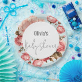 ベビー開花エレガントピンク赤ちゃんシャワー ペーパープレート (パーティー)